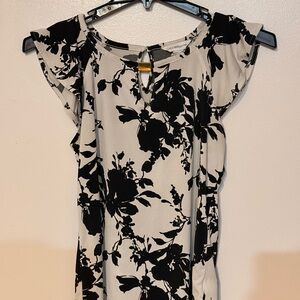 Liz Claiborne Black and White Floral Blouse